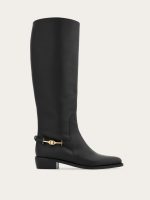 Ferragamo F buckle knee boot
